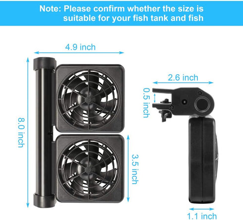 Aquarium Chiller Fish Tank Fan, Cooling Fan with 1 Year Warranty