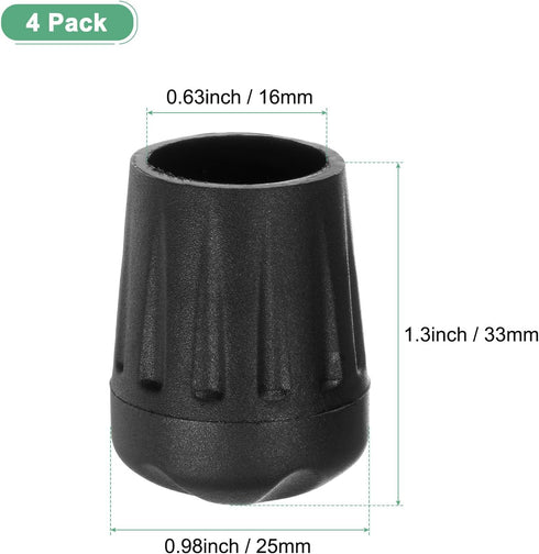 4-Pack 16mm M METERXITY Anti-Slip Camping Chair Foot, Folding Camp Chair Replacement Feet for Folding Chair