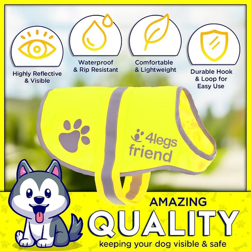 Safety Reflective Vest for Dogs - High Visibility for Outdoor Activity Day and Night