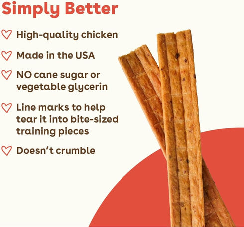 Pupford Chicken Jerky for Dogs & Puppies - All-Natural Healthy Dog Treats, No Fillers, Made in USA (16 oz)