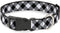 Buckle-Down Diagonal Buffalo Plaid Black/White Plastic Clip Collar, Large/15-26" PC-W30433-L