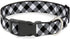Buckle-Down Diagonal Buffalo Plaid Black/White Plastic Clip Collar, Large/15-26" PC-W30433-L