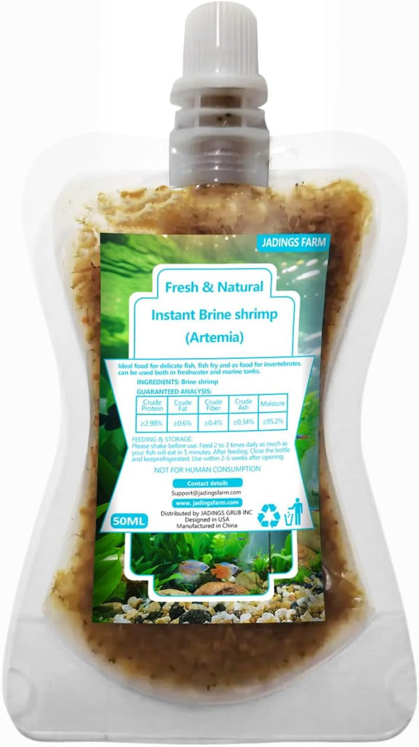 Brine Shrimp Fish Food, Ready to Use Aquarium Fish Food, Non-Living Instant