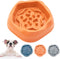 Durable Non-Slip Slow Feeder Dog Bowls, 2 Cups, Orange, BPA Free, Puzzle Feeder for Puppy and Small Dogs