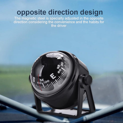 Kodrily 3.4 2.9 2.4IN Car Compass Marine Dash Mount, LED Boat Compasses with Adjustable Mounting Bracket, Outdoor