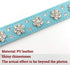 Rhinestone Flower Dog Collar - Sparkling Leather Pet Collar for Small and Medium Dogs (Blue M)