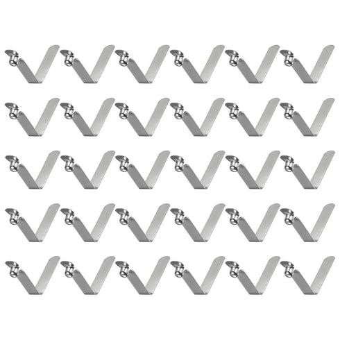 HARFINGTON 30pcs Single Button Kayak Paddle Snap Spring Clip 6x6x38mm 65Mn Spring Steel Locking Tube Clips