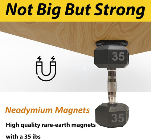 WEDNBR 35Lbs Magnetic Gun Holder Rubber Coated Gun Magnet Mount for Car,Trucks,Desks,Safes&Walls Handgun Pistol