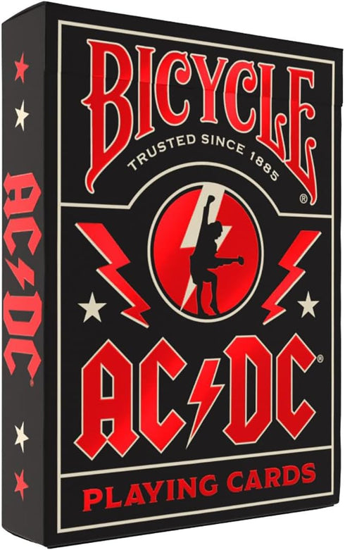 Bicycle ACDC Playing Cards, Features Iconic ACDC Song Titles and Band Designs,