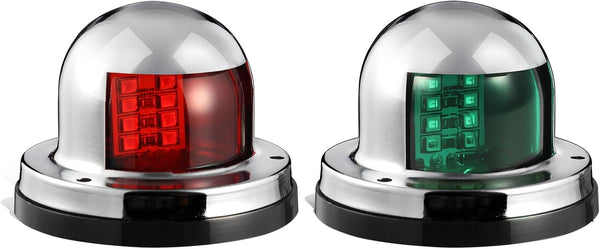 Partsam 2Pcs Marine Boat LED Bow Navigation Lights, Red Green Deck Port