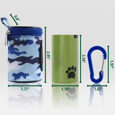 1680D 1 FURHAB Dog Poop Bag Holder for Leash Doggie Waste Bag Dispenser Puppy Potty Carrier Small Doggy Zipper Pouch
