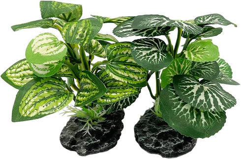 Smoothedo-Pets Aquarium Plants Betta Fish Tank Decorations, 4inch/2pcs Soft Silk Artificial Plant for Fish Hides
