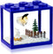 Small Betta Fish Tank, Stackable Mini Aquarium Kit with Gravel & Forest Micro Landscape, 0.6 Gallon (Blue)