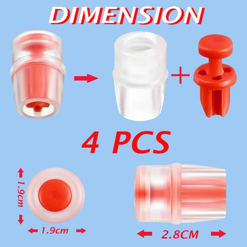 Bite Valve Replacement Mouthpiece Fit for Hydration Pack Bladder Water Backpack and Most Brands(4-Pack), with Shutoff Valve and Tube O-Ring