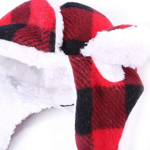 Stock Show Pet Trapper Hat, Classic Plaid Pet Birthday Hat for Dogs, Festive Christmas Holiday Accessory