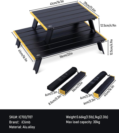 Compact Ultralight Folding Beach Table with Carry Bag - iClimb