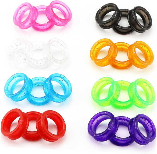 16pcs Silicone Finger Rings Inserts for Comfortable Hair Cutting and Grooming, Protectors for Barber Shears and Pet