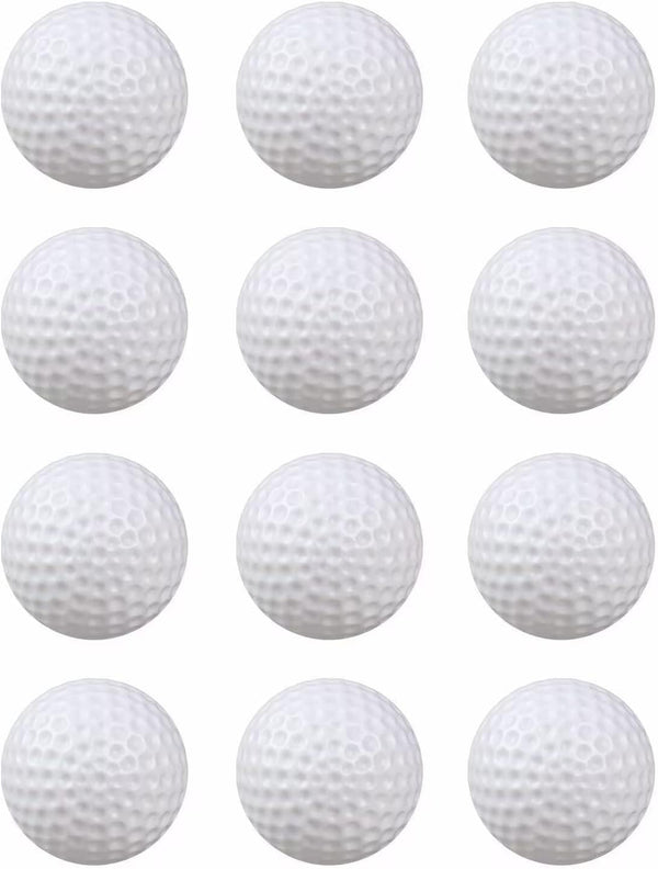Xwejek White Hollow Practice Golf Balls Plastic 12Pcs,42mm Plastic Golf Training Balls Airflow