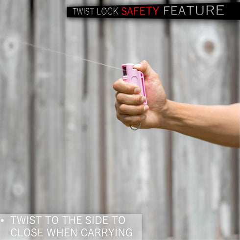 Police Magnum Keychain Pepper Spray - Self Defense with Belt Clip Holder, Maximum Strength OC with Dye, Made in USA