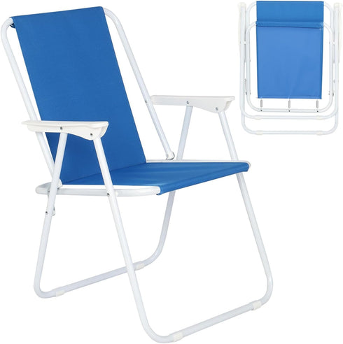 Generic High Back Beach Chairs for Adults, Outdoor Lawn Concert Folding Chair with