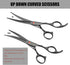 Set Dog Grooming Scissors Kit, Fcysy Professional Pet Hair Cutting Shears with Curved & Straight Blades Scissors