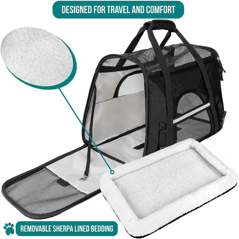 PetAmi Airline Approved Pet Carrier for Cat, Soft Sided Dog Carrier for Small Dogs, Cat Travel Supplies Accessories