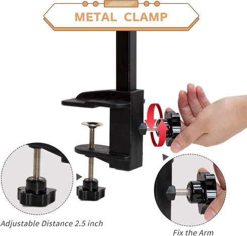 Breeze Touch Dog Grooming Arm, 35" Table Arm with Clamp, Loop Noose, No Sit Haunch Holder for Small & Medium Dogs