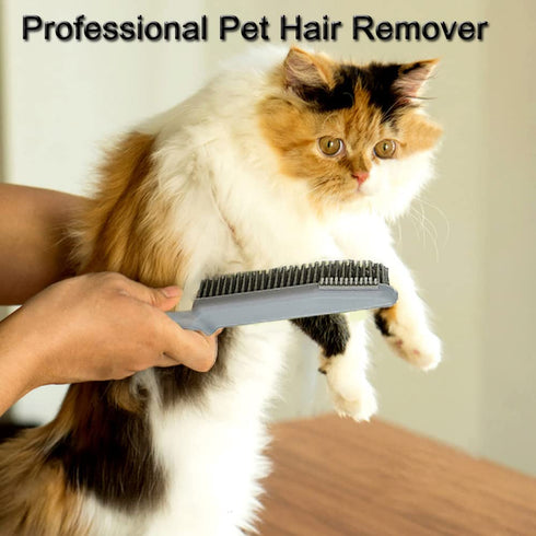Pet Hair Removal Brush, 3 in 1 Mirror Cleaning Brush with Scratch Free Rubber Bristles for Cars, Carpets