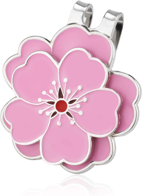 Magnetic Golf Ball Marker with Hat Clip, Flower Shape Set Accessories for Golf Bag, Hat for Men and Women