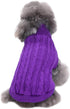 CHBORCHICEN Small Dog Sweaters, Knitted Pet Cat Warm Sweatshirt for Winter, Medium, Purple