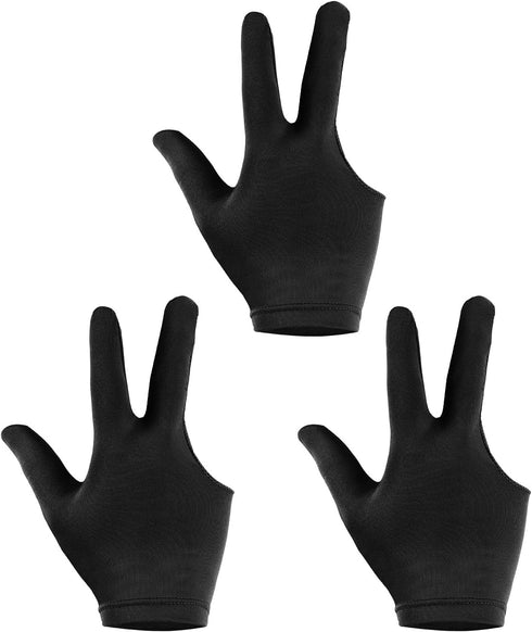 PATIKIL 3 Fingers Pool Gloves, Billiard Show Gloves for Left & Right Hand