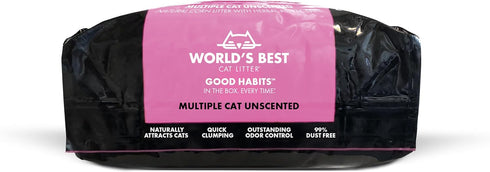 WORLD'S BEST CAT LITTER Good Habits Cat Attract Litter | Natural Plant-Based Multicat Flushable Corn Litter