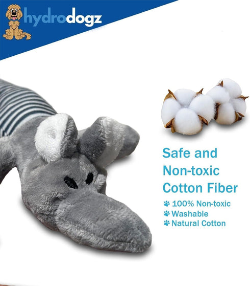 5 Pack Squeaky Plush Puppy Dog Chew Toy Assortment - Interactive Teething Toys for All Breeds and Sizes, Elephant, Pig,