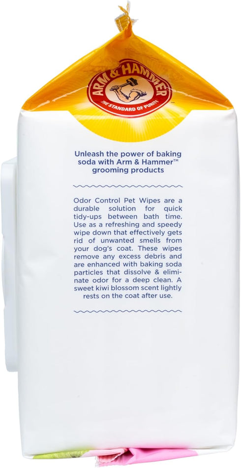 Arm & Hammer for Pets Odor Control Wipes for Dogs, Best Waterless Cleaning for Dogs & Puppies, Kiwi Blossom