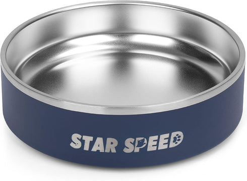 24oz Stainless Steel Dog Bowls with Rubber Bottom, Non-Slip Double Wall for Small & Medium Dogs