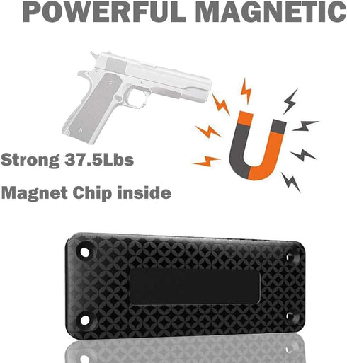 Nswern 37.5LBS Magnetic Gun Mount & Holster for Truck Hidden Rack Cabinet Rubberized, Concealed Gun Magnet Tough