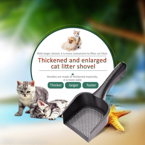 wonderfulwu Cat Litter Scoop with Handle, Small Hole Reptile Litter Cleaner