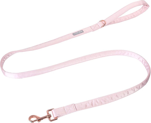 Lionet Paws Dog Leash - Silk Pink Leash for Small Medium Large Dogs, Matching Collar for Girl and Boy