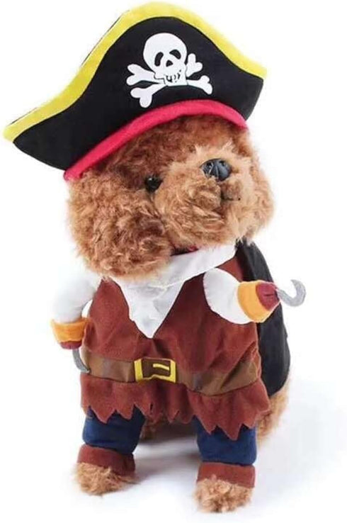 Idepet New Funny Pet Clothes, Pirate Dog Cat Costume Suit, X-Large, Corsair Dressing Up Party Apparel with Hat