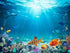 36X24IN Under The Sea Coral Reef Aquarium Background - Terrarium Background with 10 EVA Tape