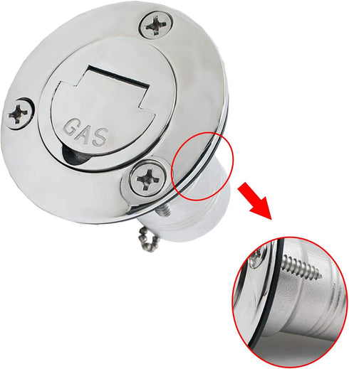 SHENGHUISS Boat Deck Fuel/Gas/Water/Waste Fill/Filler Tank Key, Marine 316 Stainless Steel Deck Filler for Yacht Caravan