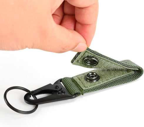 FRTKK Tactical Molle Key Ring Gear Keeper, Nylon Belt Keychain Clip for Molle Bags