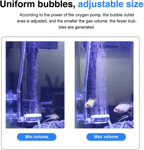 UPETTOOLS Aquarium Air Stone Kit with Control Valve, Quiet Nano Bubble Stone Diffuser for Super Tiny Bubbles