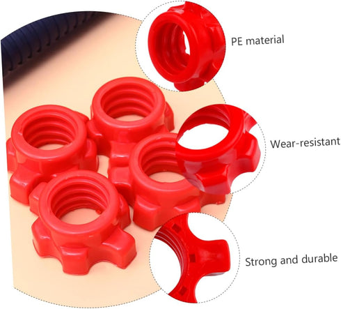 Yardwe 4 Pcs Barbell Screw Collar Set - Dumbbell Nut Accessories for Fitness Hand Bell Curling Equipment Supplies