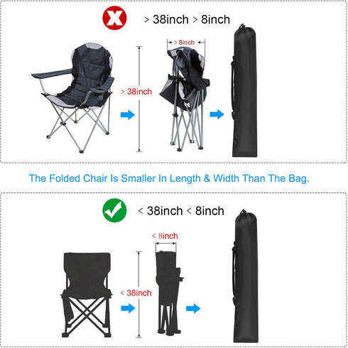38x10 Inch PATIKIL Camp Chair Replacement Bag, Nylon Folding Camping Chair Carry Bag Tripod Case Bag with Handle