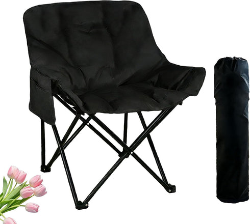 Outdoor 3-Layer Padded Moon Chair, Thick Cotton Cushion, 600D Oxford Fabric, Portable