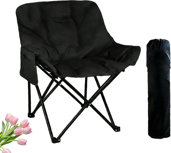Outdoor 3-Layer Padded Moon Chair, Thick Cotton Cushion, 600D Oxford Fabric, Portable