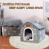 Dog House Indoor - Foldable Soft Kennel Bed, Warm Cat Nest Puppy Cave with Cushion for Small Medium Large Dogs Cats
