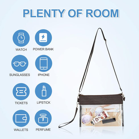 USPECLARE Clear Crossbody Purse Bag, Stadium Approved Clear Tote for Work Concert Sports