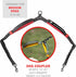 Pet Dreamland Dual Dog Leash Coupler, No Tangle Swivel for Walking Two Medium Dogs - Black & Red